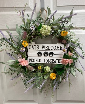 Cats Welcome Wreath Permanent botanical wreath