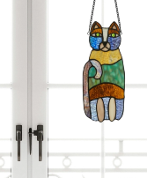 Cecelia the Cat Stained Glass