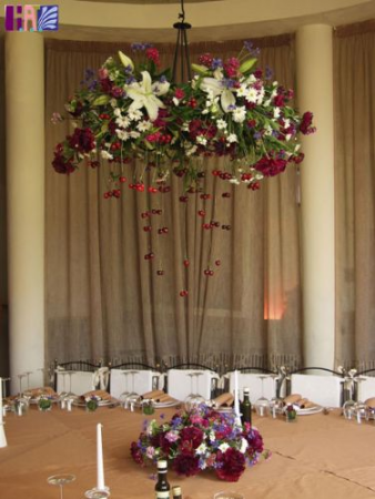 CEILING LIGHT AND TABLE CENTERPIECE  WEDDING
