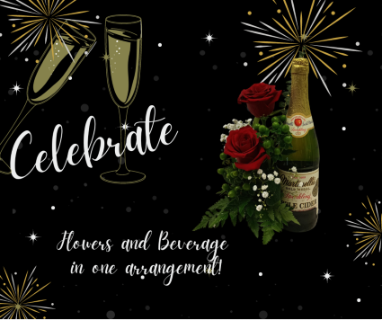 Celebrate Flowers & Sparkling Cider Arrangement