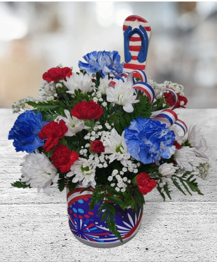 Celebrate The Red White and Blue FHF-FJ2 Fresh Flower Keepsake (Local Delivery Only)
