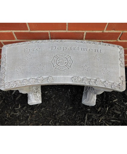 Cement Bench for a Firefighter Firefighter garden bench
