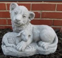 Cement Lion and Lamb 