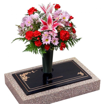 Cemetary Vase with Fresh Flowers