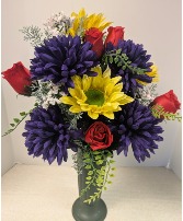 Cemetery Can     NFS-PERM14    Silk Arrangement (Artificial Flowers
