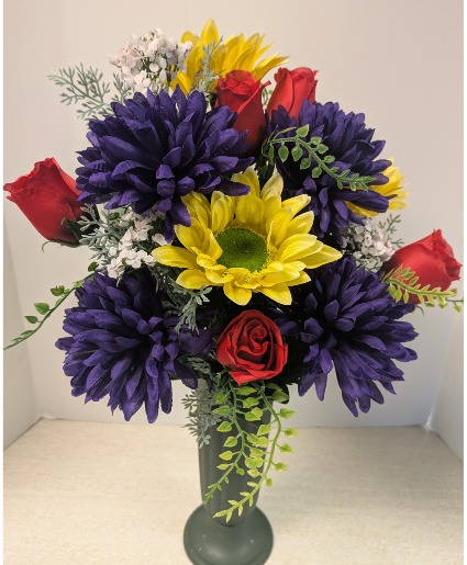 Cemetery Can NFS-PERM14 Silk Arrangement (Artificial Flowers