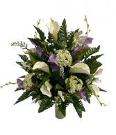 PEACEFUL HUES CEMETERY CONE SILK BOUQUET