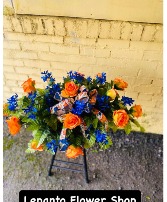 Cemetery Stone Saddle  Flowers