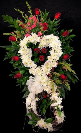 Missing You Red & Pink Floral Grapevine Heart