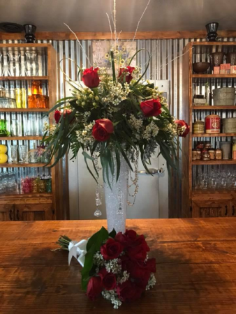 Center Piece and Bridal Bouquet