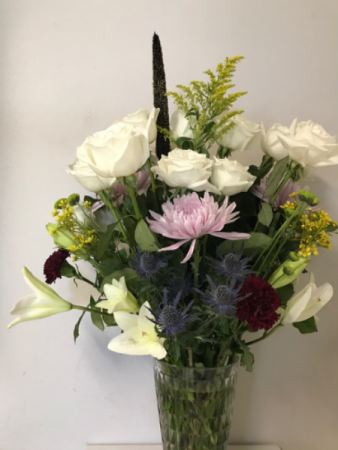 Centered in Blue Sympathy Flowers