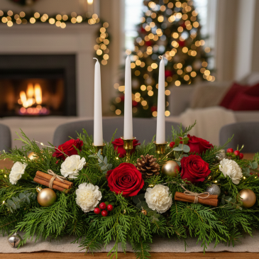 centerpiece christmas Arrangement in Bluffton, SC | Ary Blooms