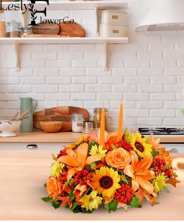 Centerpiece Premium Falls o Autmn in Zion, IL | Lesly Flower Co.