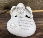 GM1 Ceramic angel with verse Use alone or add to arrangement