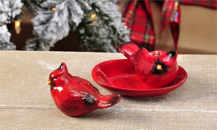 Ceramic Cardinal Salt & Pepper Shaker Gift Item