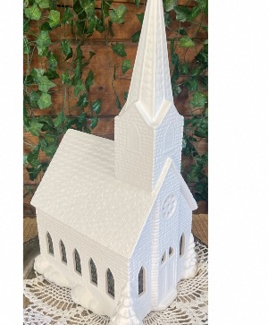 Large Ceramic Church Sympathy keepsake