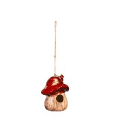 Ceramic Hanging Mushroom Birdhouse Gift