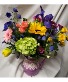 CERAMIC LACE DELIGHT! seasonal bright Flowers arranged in a pitcher!