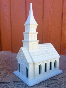 Ceramic Light Up Church Small 