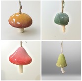 Ceramic Mushroom Bells 