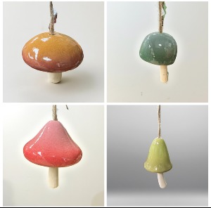 Ceramic Mushroom Bells 