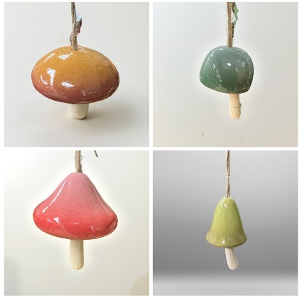Ceramic Mushroom Bells