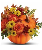 ceramic pumpkin arrangment 