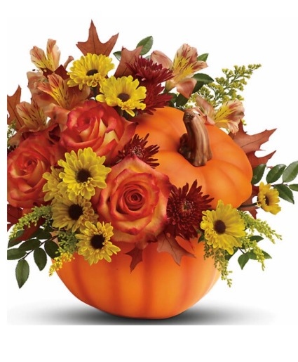 ceramic pumpkin arrangment 