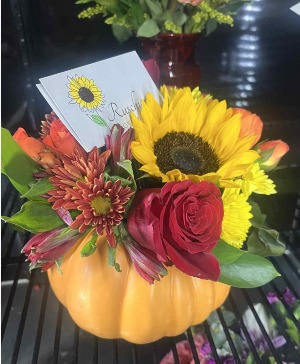 Ceramic Pumpkin Keepsake Arrangement