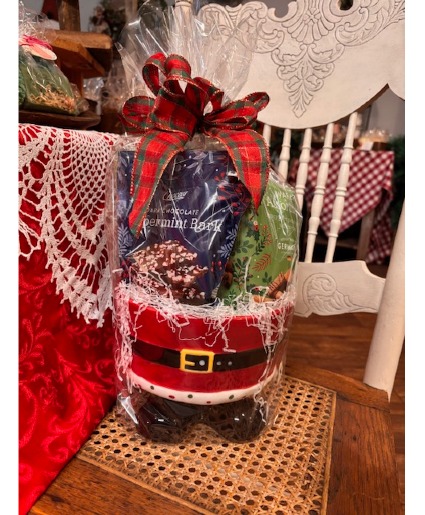 Ceramic Santa Bowl of Holiday Goodies 