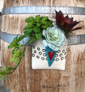 Ceramic & Succulent wall hanger 