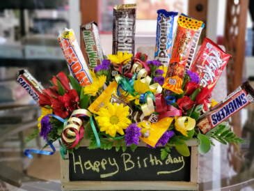 Chalkboard Candybar Bouquet Arrangement