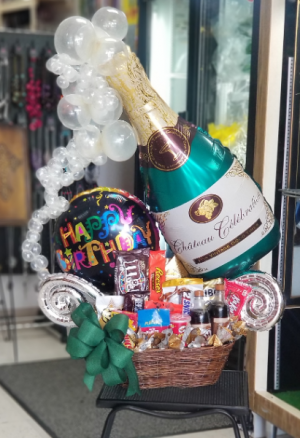 Champagne Birthday Bash Box  Balloon and Goodie Basket *****Need 24 hour notice****Not for same day delivery