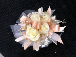 champagne wrist corsage