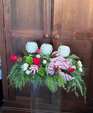 Chandelier holiday centerpiece  Christmas arrangement 