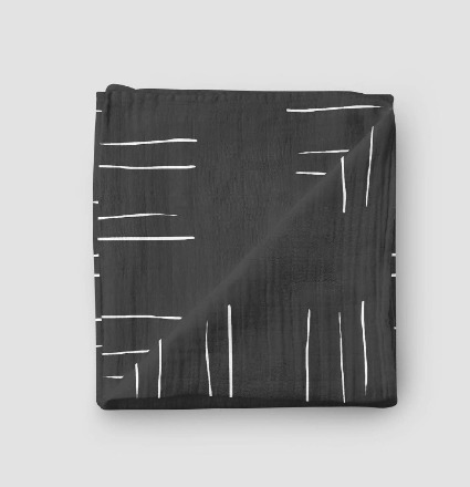 Charcoal Mudcloth Swaddler 