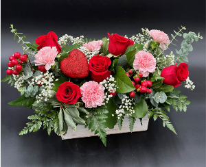 Charm Filled Classic Valentine's Flower Arrangement