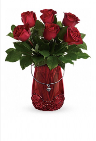 Charmed bouquet  Beautiful red roses in Aurora, IL | Karen's Flower Boutique