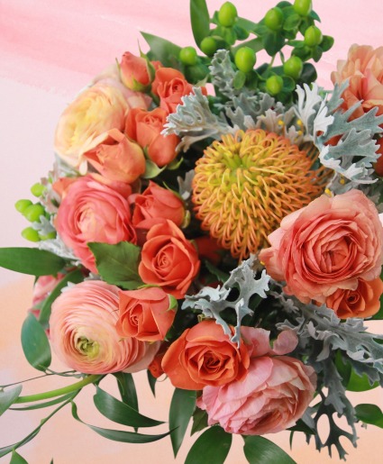 Charming Coral Bridal Bouquet
