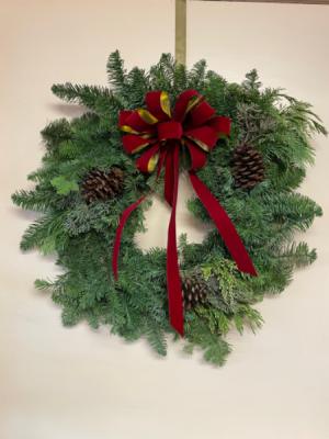Charming door wreath Fresh evergreen wreath