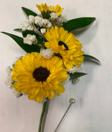 Charming Mini Sunflower Boutonniere