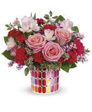 Charming Mosaic Bouquet Valentine's Day Arrangement