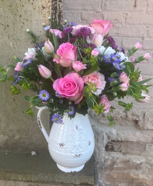 Charming Posy Pitcher Flower Arrangement in Medina, NY - CREEKSIDE