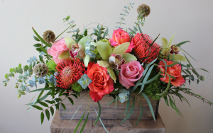 Charming wooden box arrangement 