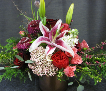Checkered Lily Romance Vase