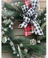 Checkered Pines Wreath Silk Wreath