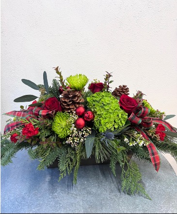 Cheerful Christmas Centerpiece  in La Grande, OR | FITZGERALD FLOWERS