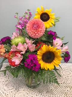 Cheerful Garden Vase Arrangement