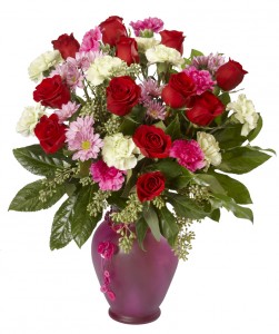 Cheerful Rose Bouquet Vase Arrangement
