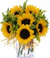 Cheerful Sunflowers Vase